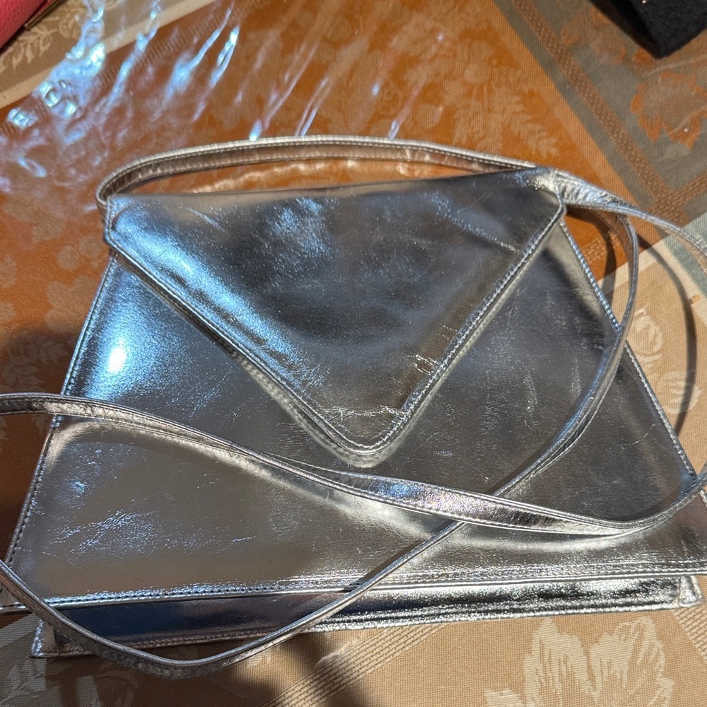 Charles Jourdan Metallic Silver Shoulder Bag
